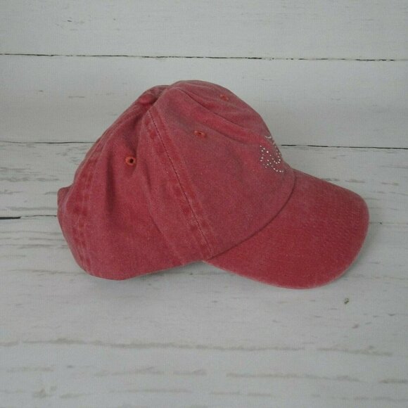 New True Religion Red Baseball Cap Hat Crystal Horseshoe Logo Bling Minimalist - Picture 9 of 12